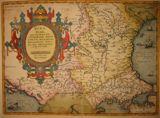 Ortelius Abraham (1528-1598) Romaniae, (quae olim Thracia dicta)... 1608 Anversa